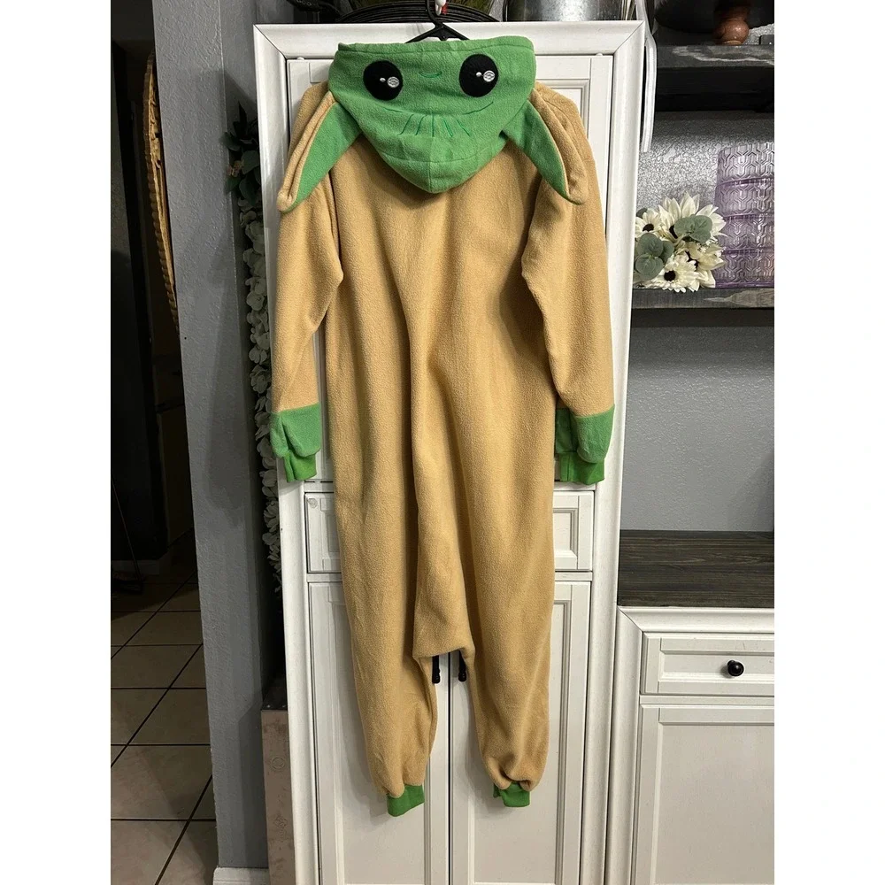 Star Wars Baby Yoda Grogu Fleece Hooded Pajama One Piece youth small